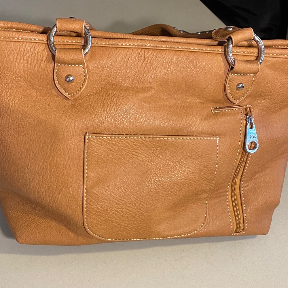 Montana West Camel Shoulder Bag with Silver Accents - Picture 2 of 4